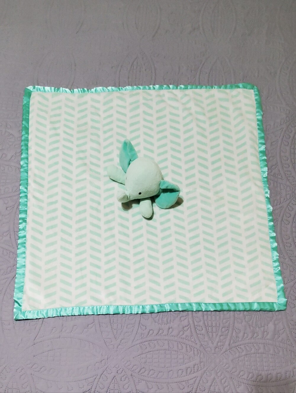 Lovey Elephant Cloud Island Plush Replacement Blanket - Mint Green/White.